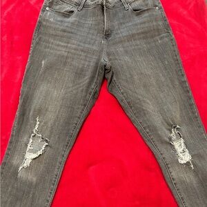 Old Navy Gray Skinny Distressed Jeans